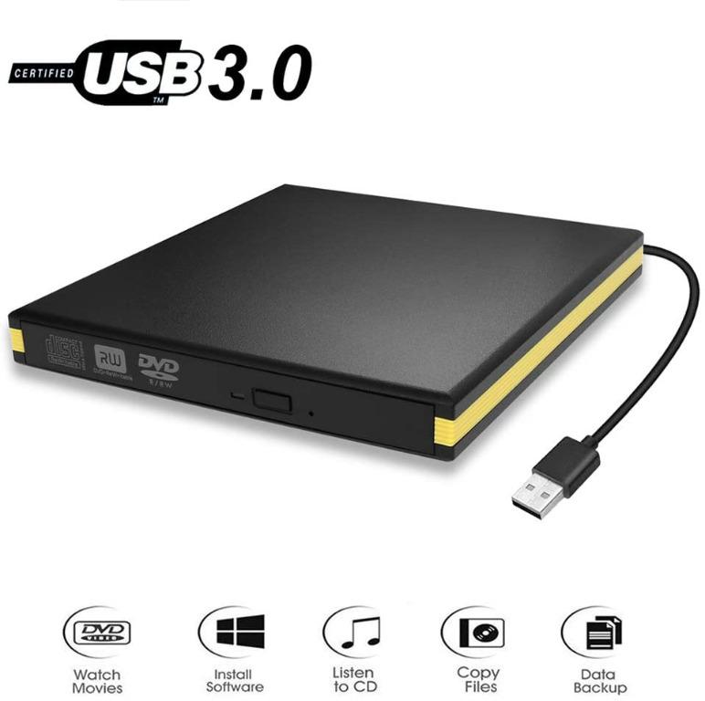 Usb 3 0 External Dvd Drive Portable Cd Dvd Drive Player External Cd Burner Reader Writer Disk Drive For Laptop Desktop Macbook Mac Os Windows 10 8 7 Xp Vista Electronics Others On Carousell
