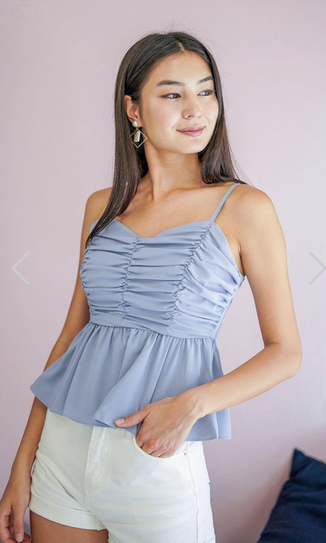 ruched peplum top