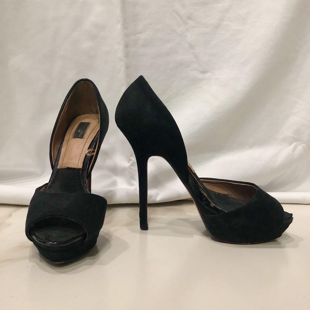 Zara Black Peep Toe High Heels Sz 6 Women S Fashion Shoes Heels On Carousell