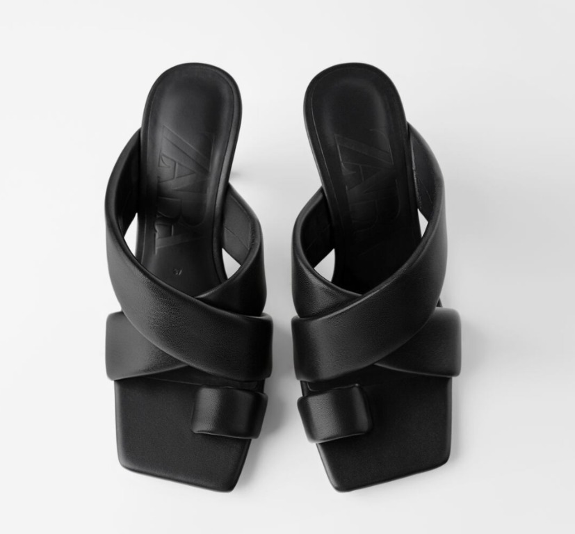 Zara padded leather sandals online