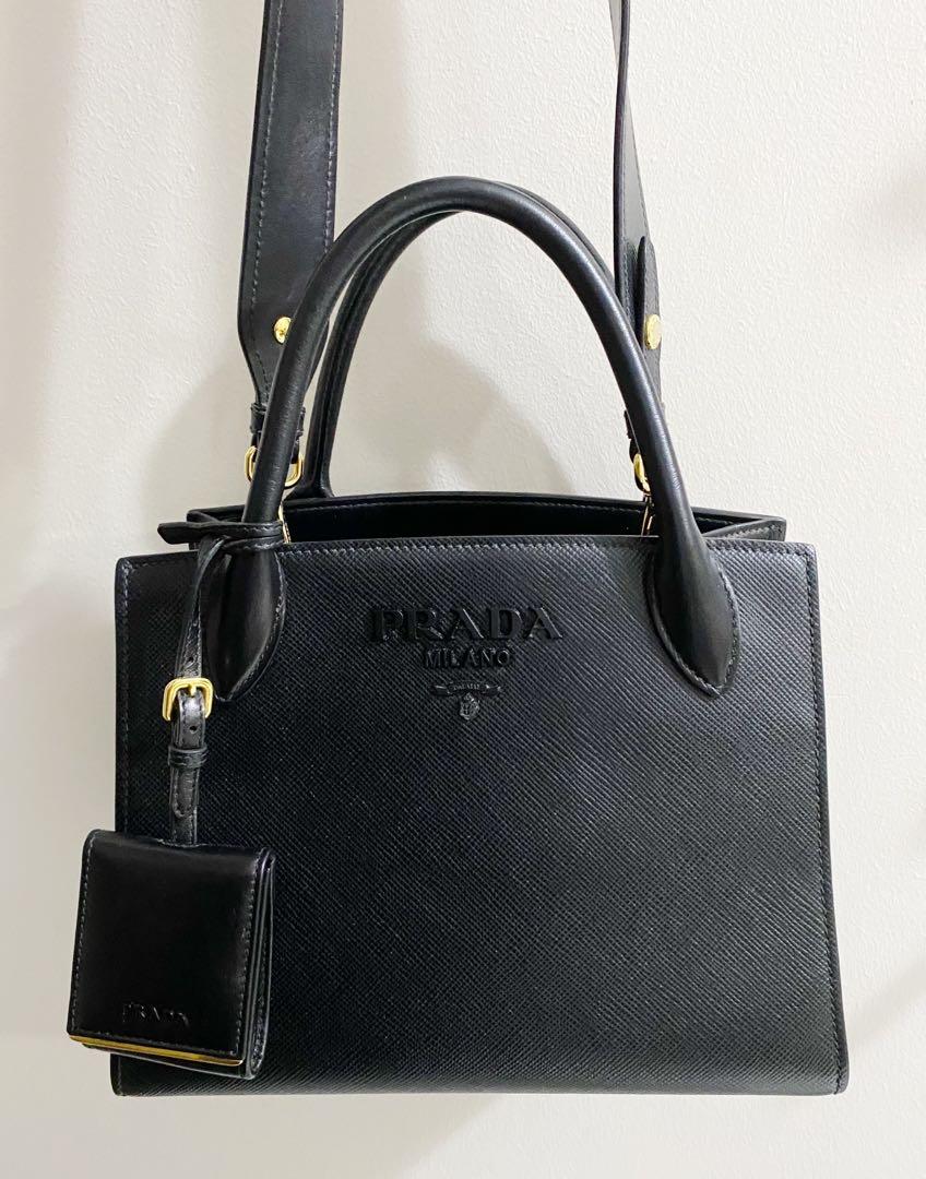 prada monochrome tote bag