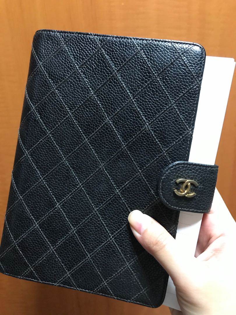 Authentic Vintage Chanel Agenda Organizer Planner Black Caviar Leather  Cover, Women's Fashion, Bags & Wallets, Purses & Pouches on Carousell
