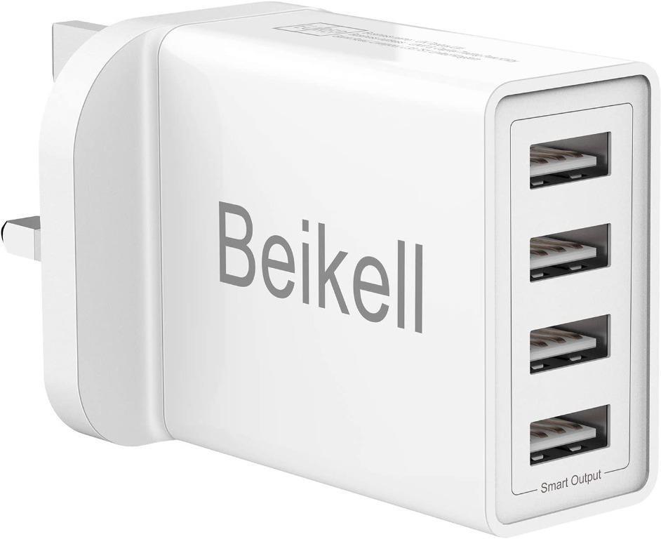 Beikell Usb Plug Charger 4 Port Usb Wall Charger Power Adapter With Smart Device Adaptive Fast Charging Technology 5v 25w Electronics Others On Carousell