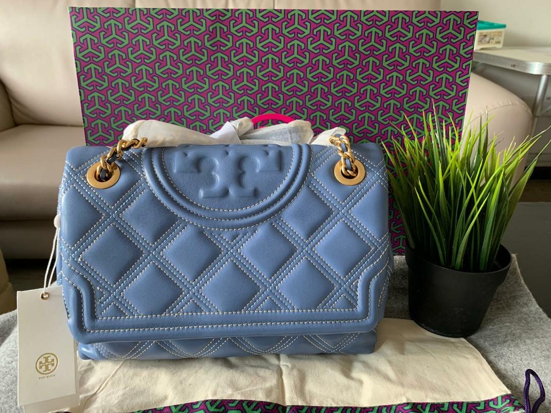 BN Authentic Tory Burch Soft Fleming Blue Wood, Women's Fashion, Bags &  Wallets, Cross-body Bags on Carousell