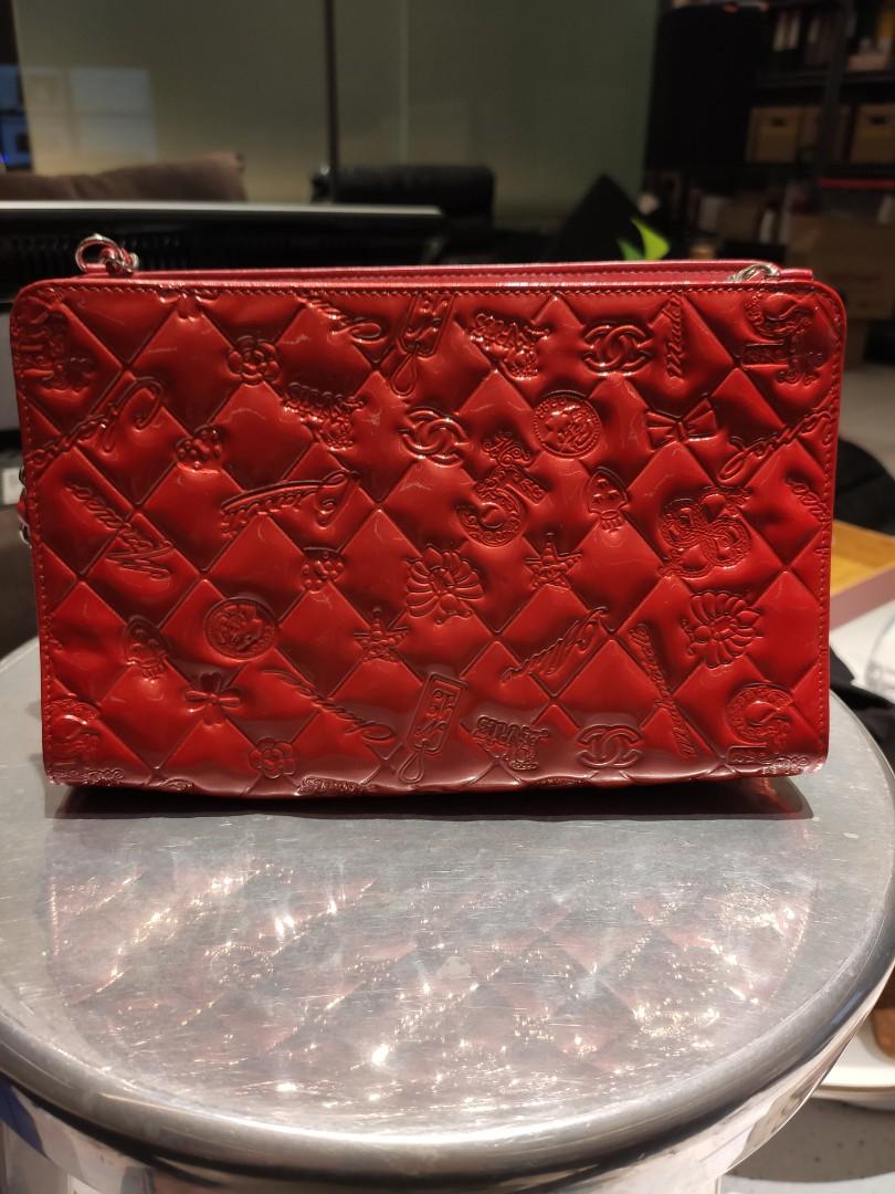 chanel red sling bag