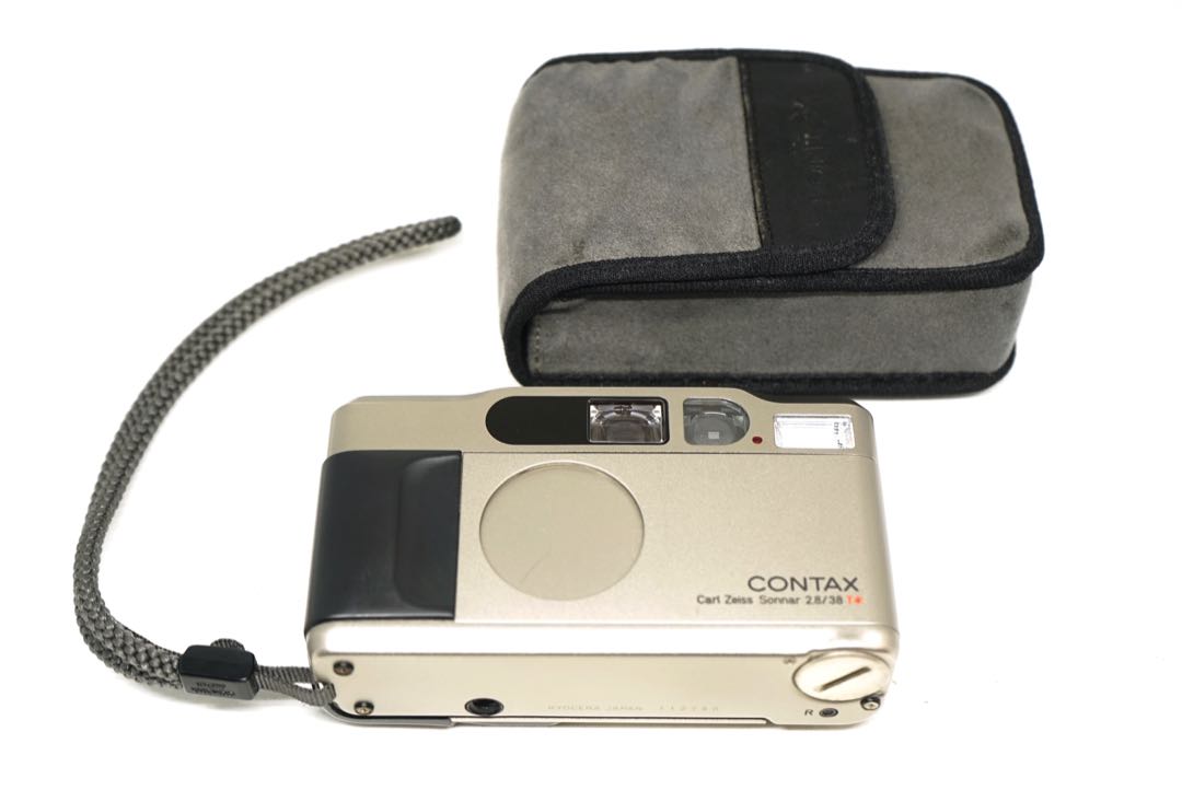 Contax T2, leather case, data back and normal back, 攝影器材, 攝影 