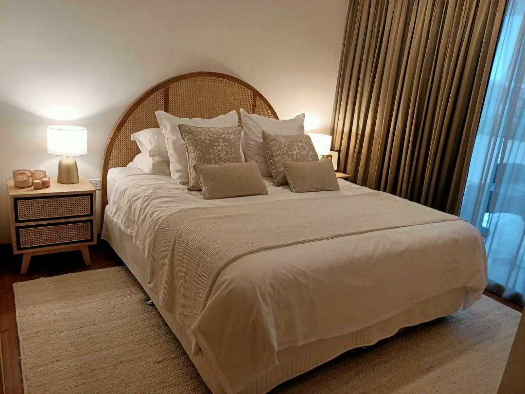 Custom Teak And Rattan Headboard Only Starts From 680 Sgd Furniture Home Living Furniture Bed Frames Mattresses On Carousell