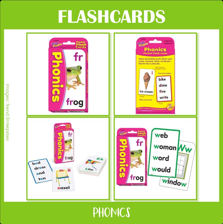 Flashcards - Phonics, Picture Words, Rhyming, Shapes &amp; Colors, Counting ...