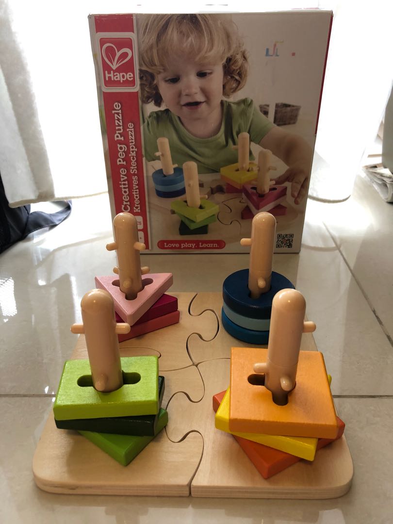Hape creative peg puzzle, Hobbies & Toys, Toys & Games on Carousell