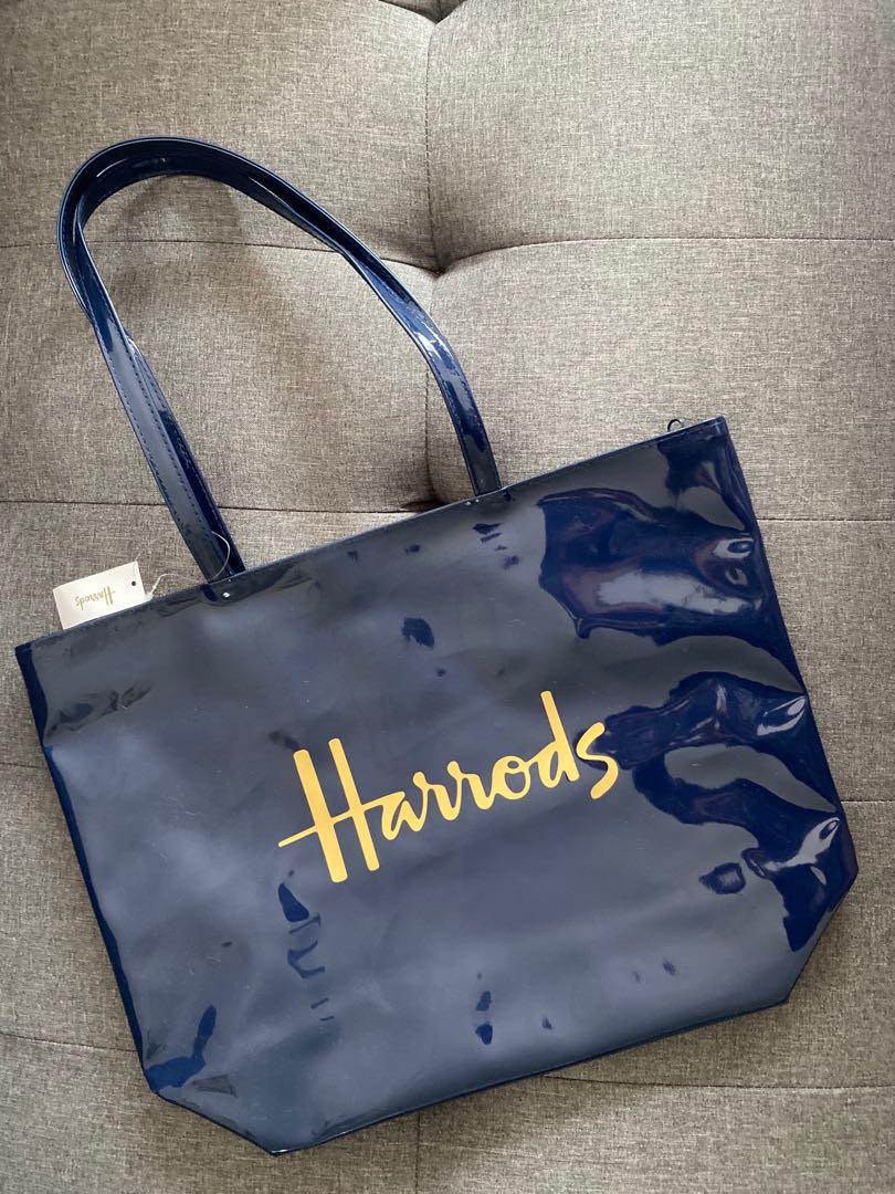 Harrods navy tote bag clearance