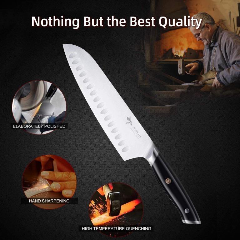  MAD SHARK Santoku Knife 8 Inch, Japanese Chef Knife