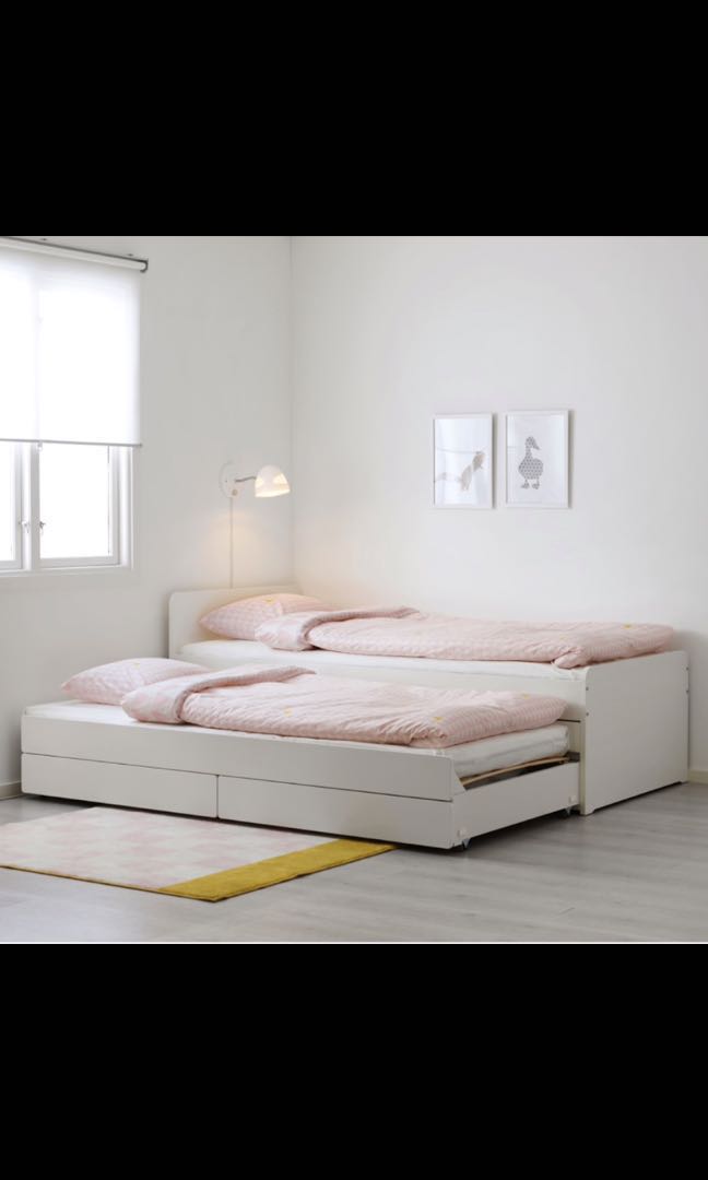 Ikea Single Bed Trundle And Mattress Furniture Home Living Frames Mattresses On Carou Ikea Single Bed Trundle And, Queen Bed With Trundle Ikea