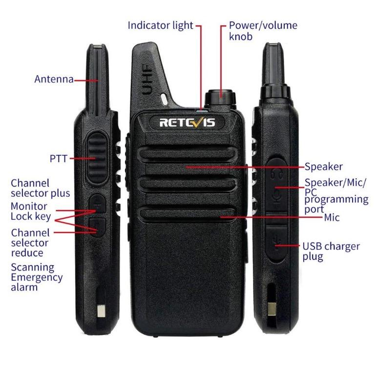 IMDA approved, License free PMR446 Military grade Retevis RT622 (formerly  RT22) (improved WLN KD-C1) PMR446