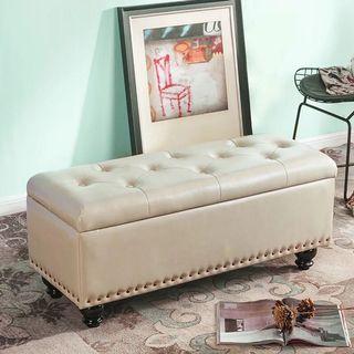 Ivory /Cream Vintage Storage Bench