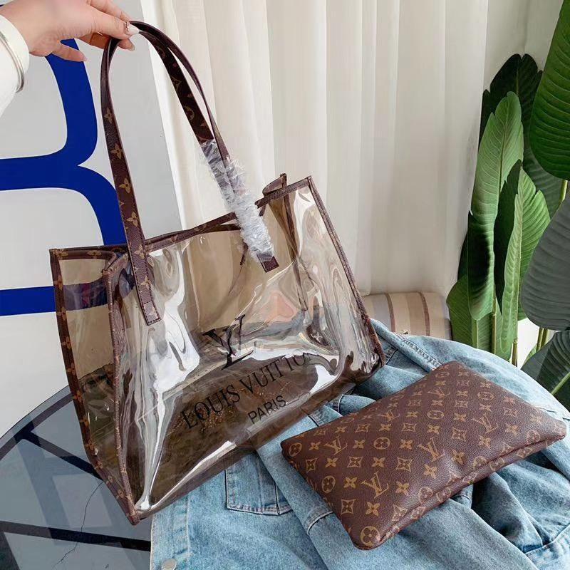 L.V Transparent Tote, Women's Fashion, Bags & Wallets, Tote Bags on  Carousell