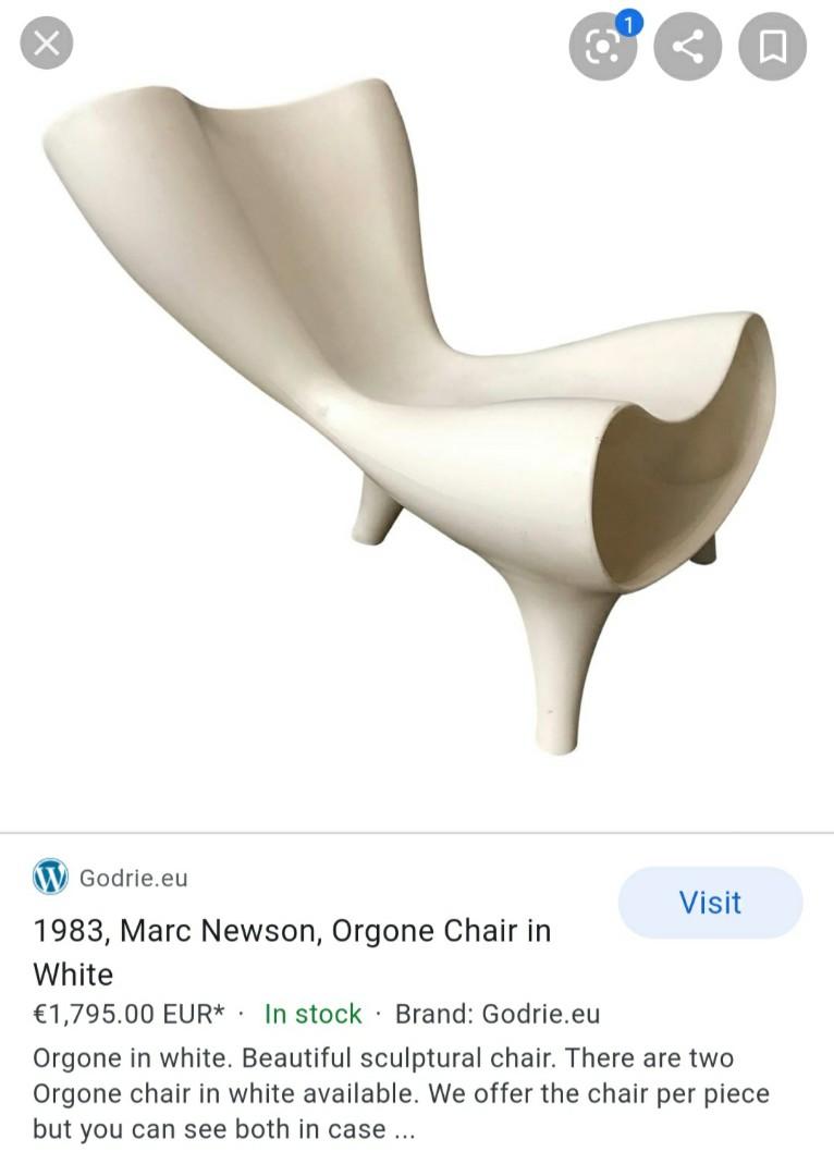 1983, Marc Newson, Orgone Chair in White