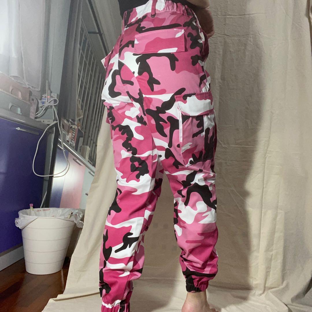 Girls pink camo pants best sale