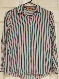 Pink Green Pinstriped Shirt