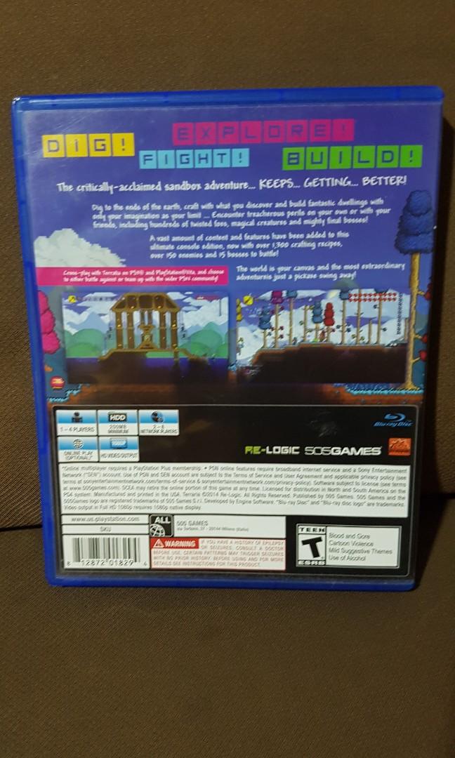 💯% PS4 Games TERRARIA (Category: PlayStation) located in Mandaluyong City. Submitted by anythingcanbeuse (Listing ID 1029579430, Image 2). Description: PS4 Games 🔹️TERRARIA RFS: Decluttering No swapping ✌✌✌ Thank you.