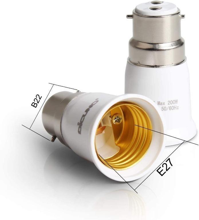 Qjtmm B22 To E27 Socket Adapter Bayonet To Screw Converter Furniture Home Decor Lighting Supplies On Carousell