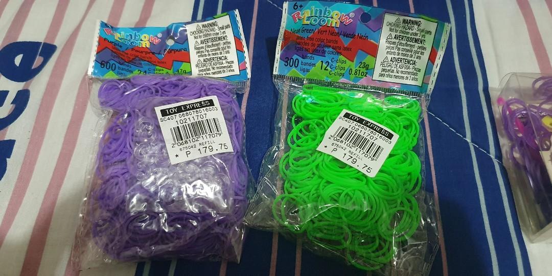 Rainbow Loom/Loom Bands (Category: Craft Supplies & Tools) located in Quezon City. Submitted by archer417 (Listing ID 1029523375, Image 2). Description: Rainbow Loom Bands ( Assorted Colors) 90-95% used only, some unused also P100/bag; 300-600 bands, 12-24 clips P150/bag with hook Authentic - Bought in Rustans, Toy Express at P179.75 discounted if 3 or more orders Rainbow Loom Band (last 2 pics) - P200 all set = Php1,500.