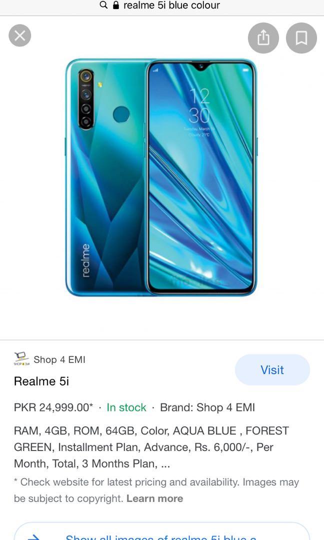 Realme 5i 4 64gb Blue And Green New Mobile Phones Tablets Android Phones Others On Carousell