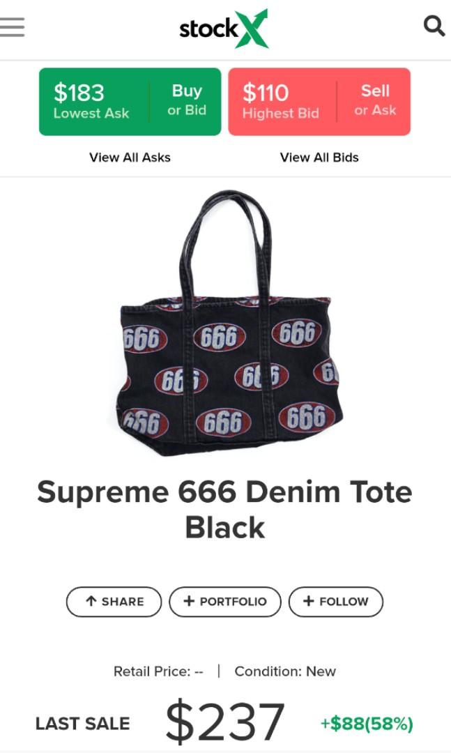Supreme - SUPREME 666 TOTE BAG  HBX - Globally Curated Fashion