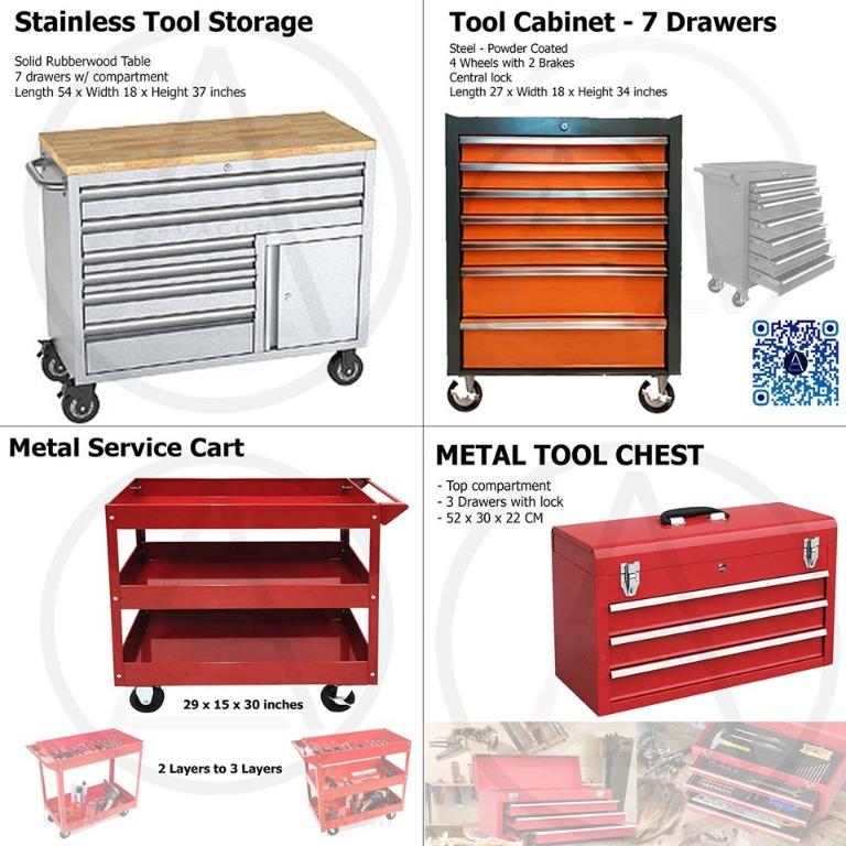 Tool Storage Tool Cabinet Tool Box Steel 7 Drawers Tool Carriage Metal Tool Chest Tool Cart See Details Home Furniture Home Tools And Accessories On Carousell