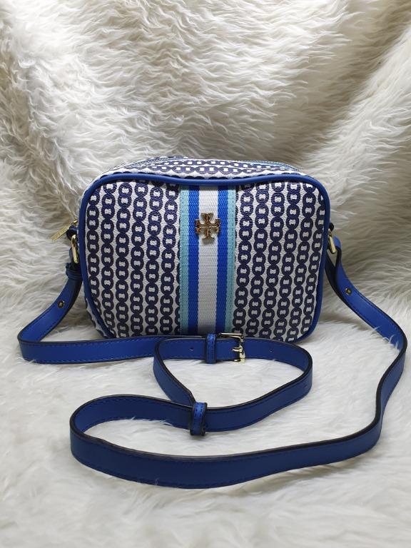 TORY BURCH GEMINI LINK BLUE SLING BAG, Women's Fashion, Bags & Wallets,  Cross-body Bags on Carousell