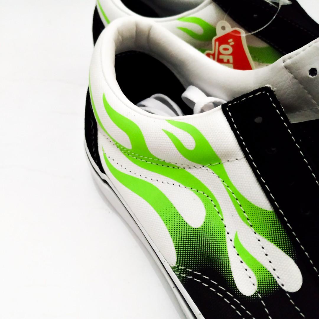 vans old skool flame white