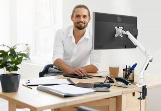 ✔️VESA Plate ⭐Dual⭐ Gas Spring Desktop Mount and Monitor Arm