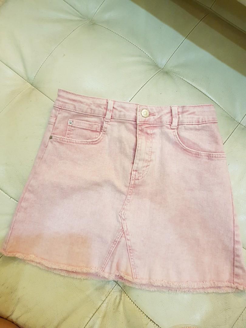 ZARA Kids Pink Denim Skirt Women s Fashion Bottoms Skirts on Carousell