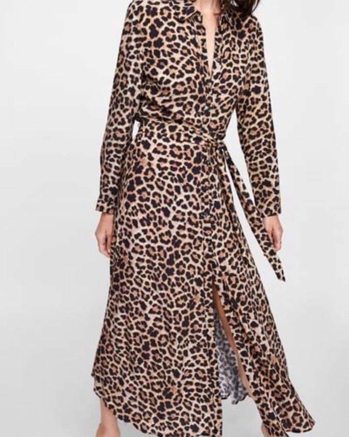 Zara Long Leopard Print Dress Online ...