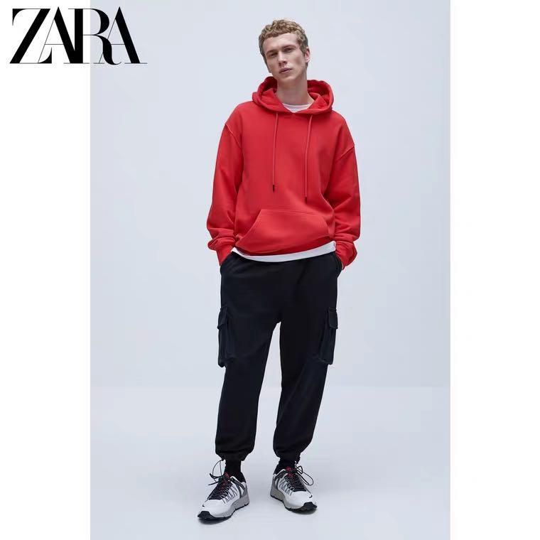 Red hoodie zara top