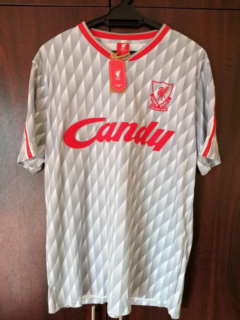100 Original Liverpool LFC Retro Jersey Grey Candy Men s Fashion