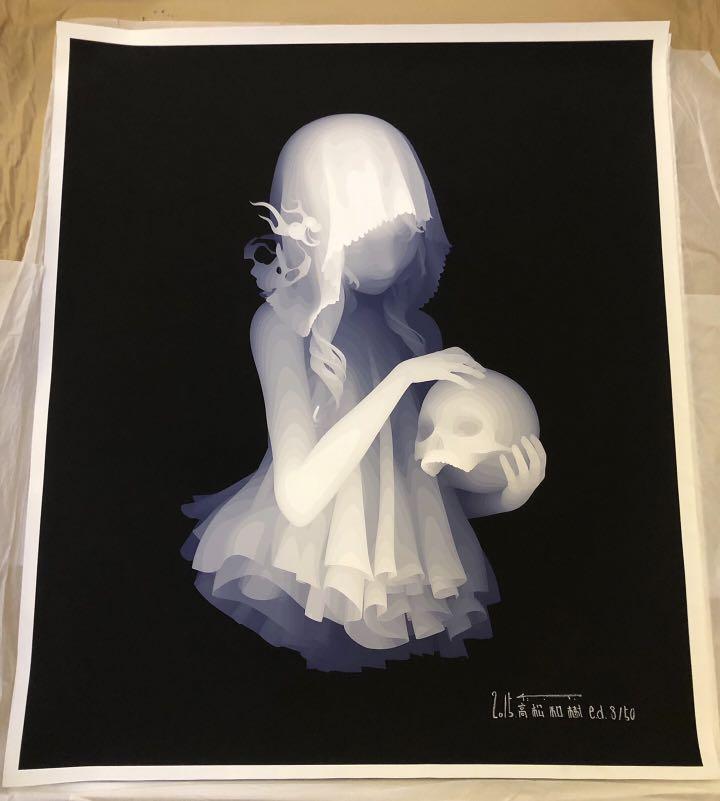 高松和樹 The Memory Of A Girl Who Has A Skull 限量帆布版畫kazuki Takamatsu 手作 自家設計 藝術品 Carousell