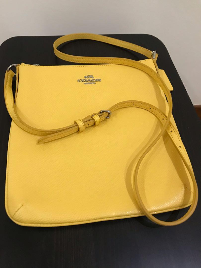 coach yellow sling bag