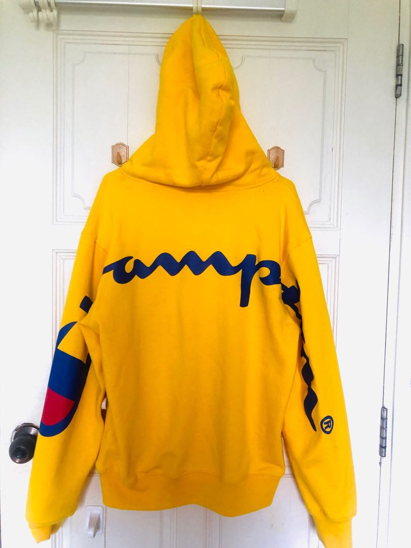 Yellow supreme champion hoodie store