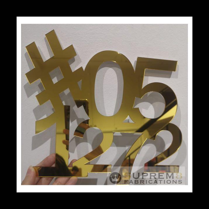 Acrylic unit number signage, Hobbies & Toys, Stationery & Craft, Art ...