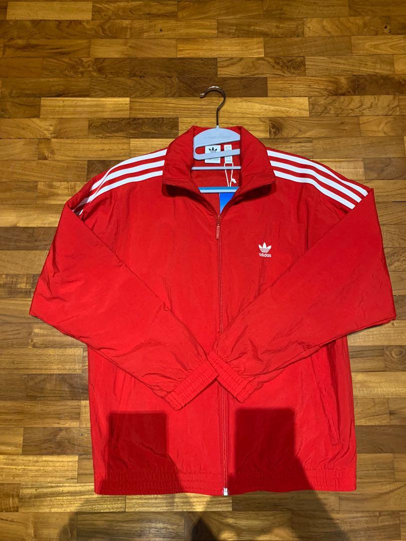 Adidas originals locked up logo track jacket in red deals