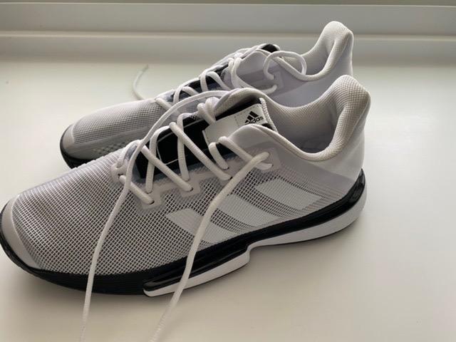 Adidas men's tennis shoes, white, size 