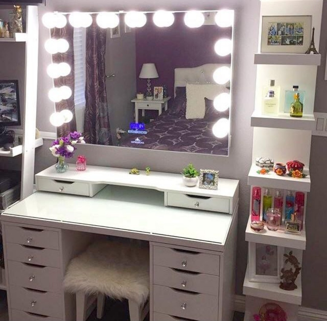 Alex drawers table top extra drawers vanity mirror lack