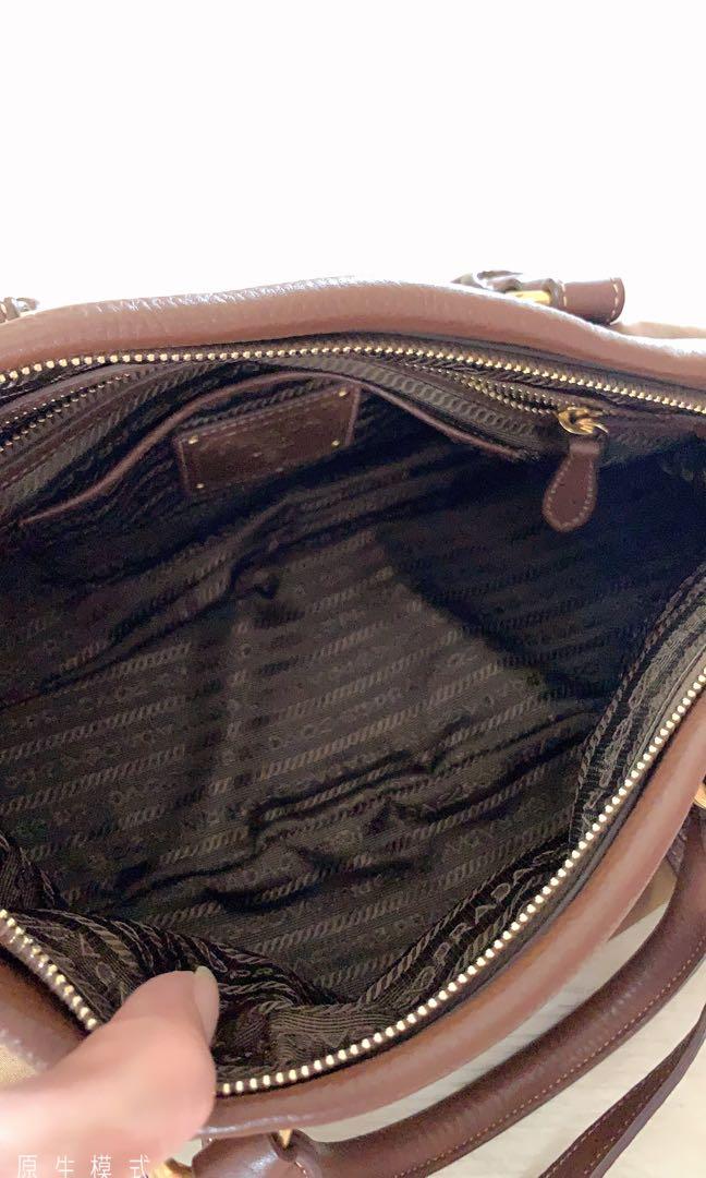 Brown Prada Vitello Daino Satchel – Designer Revival