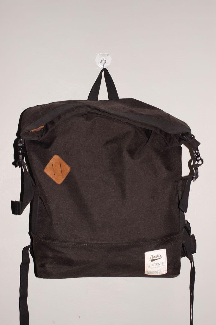 Anello Soft Roll-Top Backpack Black (Category: Backpacks) located in Manila. Submitted by ted6875 (Listing ID 1025537344, Image 2). Description: This soft roll-top backpack was purchased in Japan in 2015. It’s quite roomy—it can fit a laptop, a change of clothes, and then some other essentials. It has a soft and unstructured design that makes it expandable. Details: •backpack •soft design •no hard base •anello •zipper and roll top •side buckles •