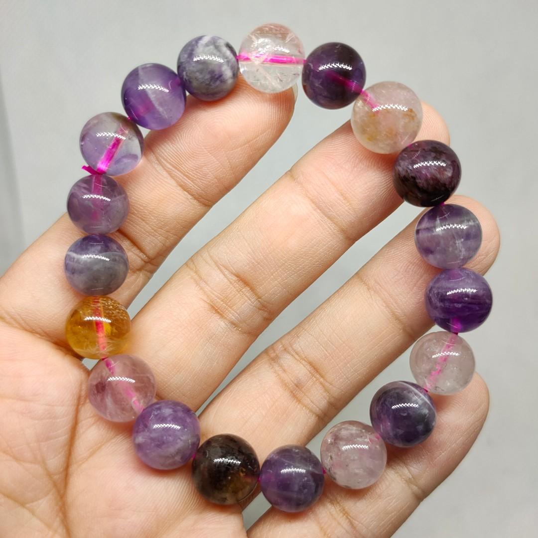 8mm Natural Auralite 23 Bracelet Woman Man Gemstone Canada Purple Red Round  Beads Bracelet AAAA : Amazon.ca: Clothing, Shoes & Accessories