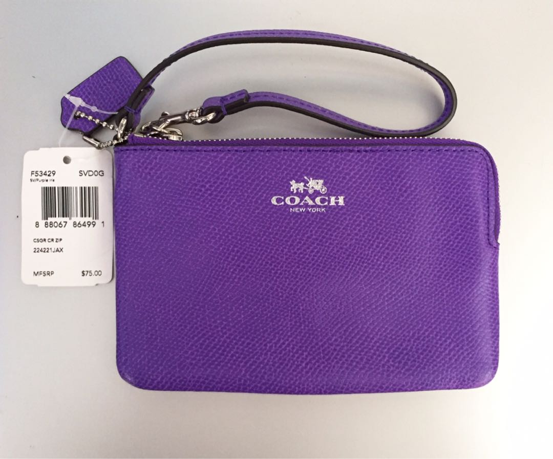 small purple coach purse