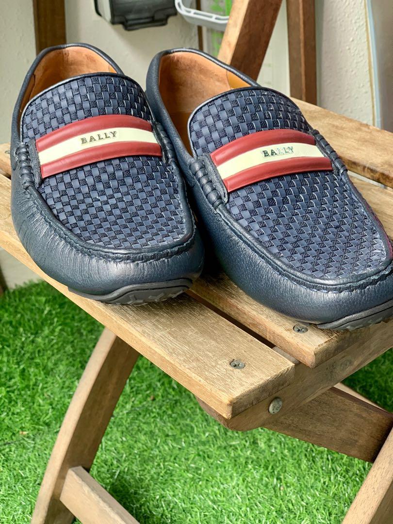 Bally Driving Loafers Mens Blue Leather Sz 11 Pinton Bally Craxon Blue Prusse Deer Grained Leather Men main image 3