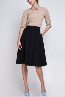 Black Midi Skirt WITH POCKETS