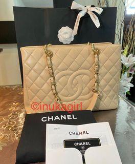 chanel gst beige gold hw