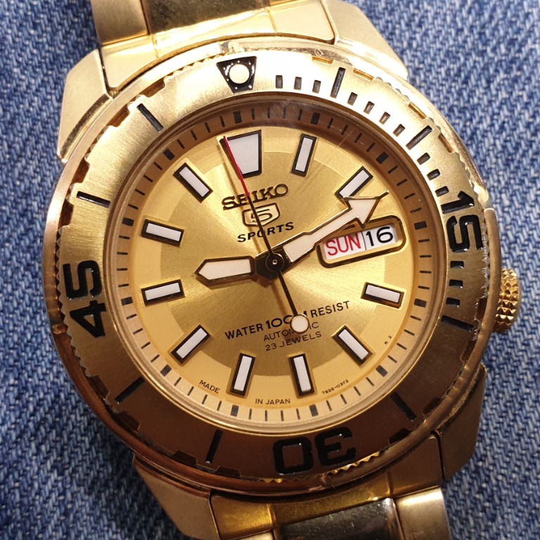 Seiko 5 automatic 23 jewels gold plated price cheap